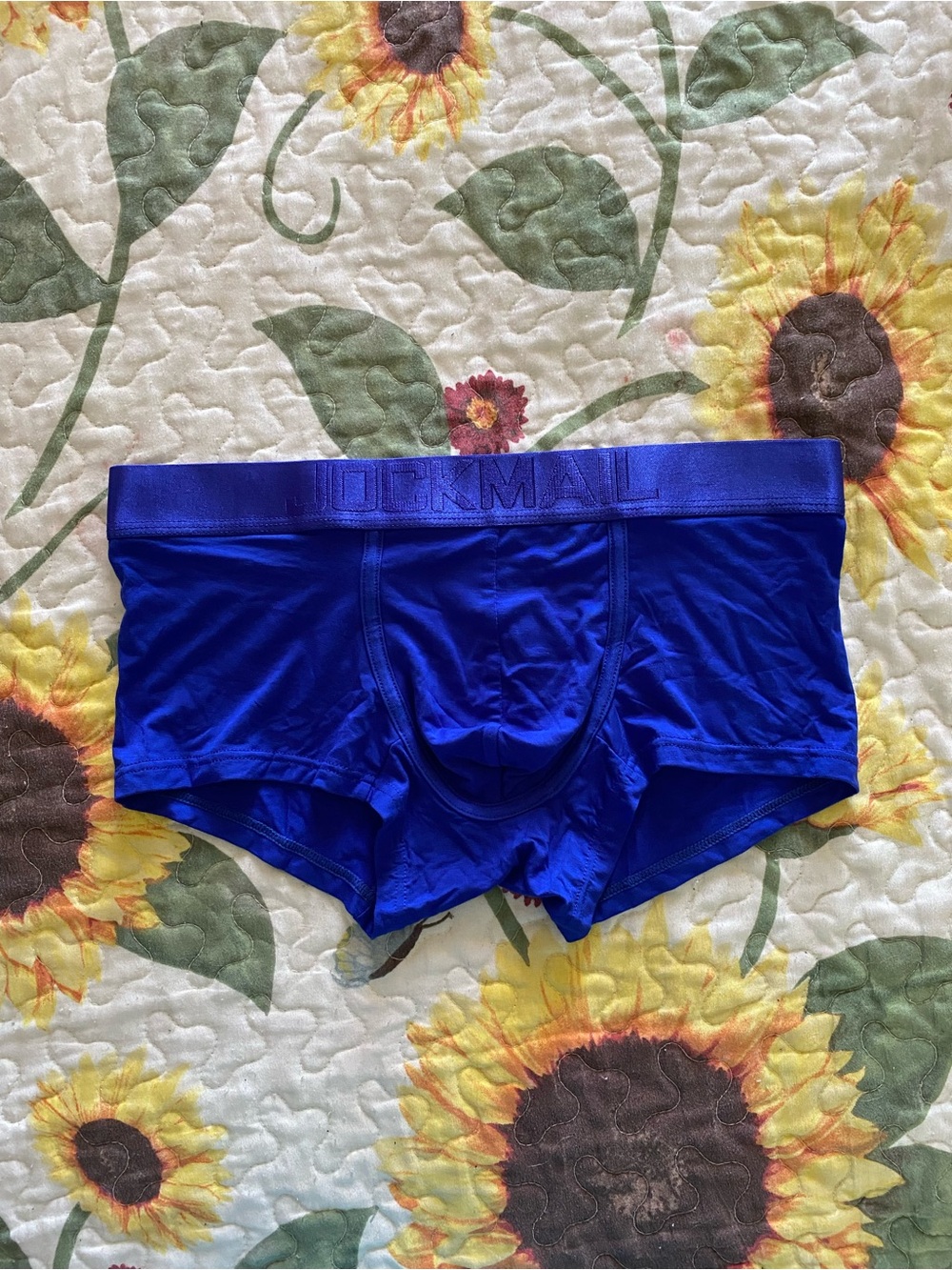 Men’s JOCKMAIL Blue Trunk Briefs with Embossed Waistband